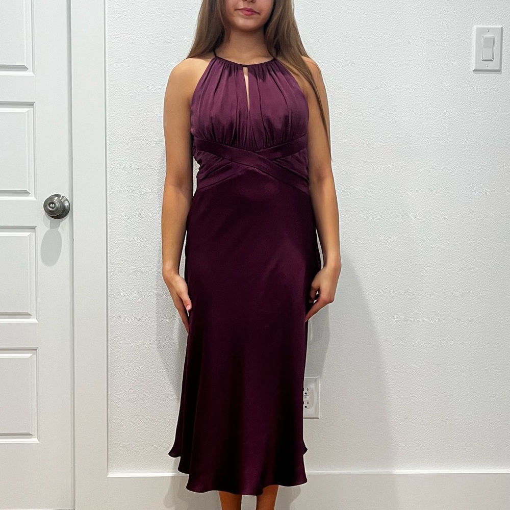 Vintage Ann Taylor Satin Maroon Dress